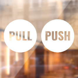 Expressieve moderne witte PUSH bedrijfs winkel deu Raamsticker