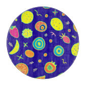 Expressieve neon fruit artistry patroon snijplank (Voorkant)
