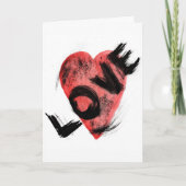 Expressieve penseelstreek Rode Hart LIEFDE Groet C Kaart (Voorkant)