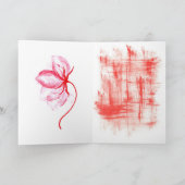 Expressieve penseelstreek Rode Hart LIEFDE Groet C Kaart (Binnen)
