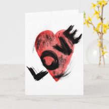 Expressieve penseelstreek Rode Hart LIEFDE Groet C