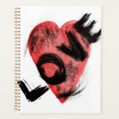 Expressieve penseelstreek Rode Hart LIEFDE Planner (Voorkant)