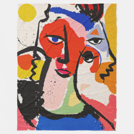 Expressieve penseelstreken moderne stijl abstracte fleece deken