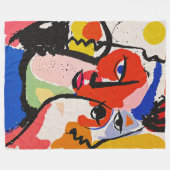 Expressieve penseelstreken moderne stijl abstracte fleece deken (Voorkant (Horizontaal))