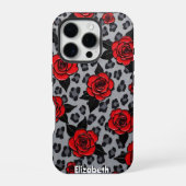 Expressieve rode rozen op canvas iPhone hoesje (Achterkant)