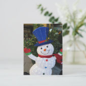 expressieve sneeuwpop briefkaart (Staand voorkant)