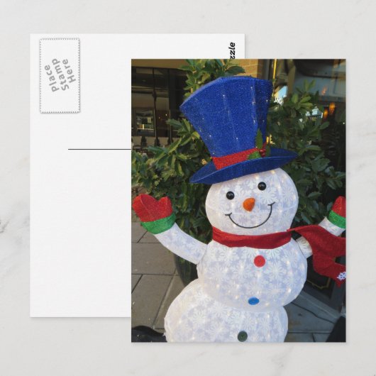 expressieve sneeuwpop briefkaart (Voorkant / Achterkant)