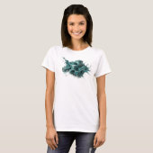 Expressieve Teal Abstracte Kubussen Ontwerper Graf T-shirt (Voorkant volledig)