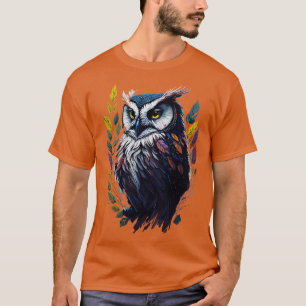 Expressieve Uil Design boeiende aquarel stijl T-shirt