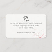 expressieve verf | Creatieve kunst Visitekaartje (Achterkant)