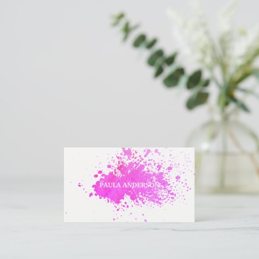 Expressieve verf visitekaartje (Staand voorkant)