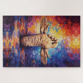 Expressieve Voet met Uitgestrekte Armen Levendig Legpuzzel (Horizontaal)
