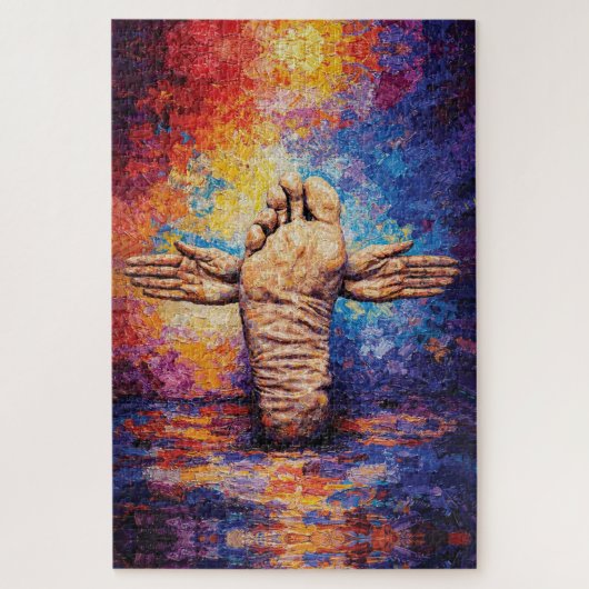 Expressieve Voet met Uitgestrekte Armen Levendig Legpuzzel (Verticaal)