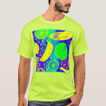 Expressieve Vruchten Neon Kleur Patroon Art