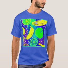 Expressieve Vruchten Neon Kleur Patroon Art T-shirt