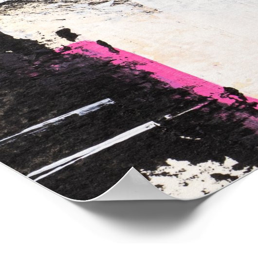 Expressieve wabi sabi roze abstracte schilderkunst poster (Hoek)