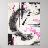 Expressieve wabi sabi roze abstracte schilderkunst poster (Voorkant)