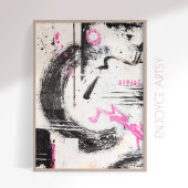 Expressieve wabi sabi roze abstracte schilderkunst poster