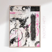 Expressieve wabi sabi zwart abstract schilderij poster