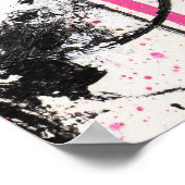 Expressieve wabi sabi zwart abstract schilderij poster (Hoek)