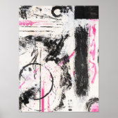Expressieve wabi sabi zwart abstract schilderij poster (Voorkant)