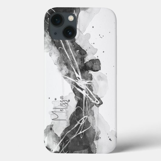 Expressieve zwart-wit abstract mannelijk Case-Mate iPhone case (Achterkant)