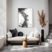 Expressieve zwart-wit abstracte muurkunst poster
