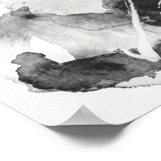 Expressieve zwart-wit abstracte muurkunst poster (Hoek)