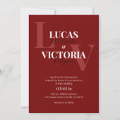 Expressieve zwarte en rode bruiloft kaart (Voorkant)