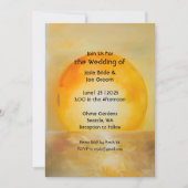 Expressionalistische gouden zonsopgang huwelijksui kaart (Voorkant)