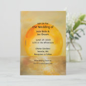 Expressionalistische gouden zonsopgang huwelijksui kaart (Staand voorkant)