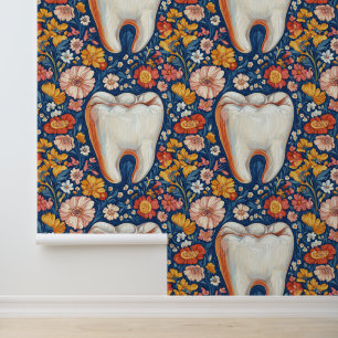Expressionisme Bloemen Tand Dental Clinic Decor Behang