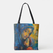 Expressionisme Maria en Jezus Tote Bag (Achterkant)
