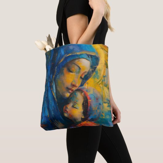 Expressionisme Maria en Jezus Tote Bag (Dichtbij)