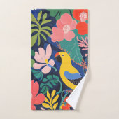 Expressionisme Papegaaien Tropische Planten Kunst Bad Handdoek (Handdoek)