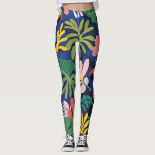 Expressionisme Papegaaien Tropische Planten Kunst Leggings