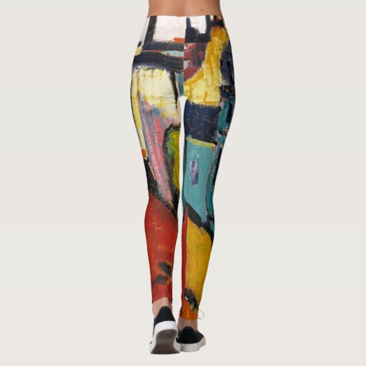 Expressionist Abstracte moderne kunst kleurrijk vo Leggings (Achterkant)