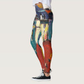 Expressionist Abstracte moderne kunst kleurrijk vo Leggings (Links)