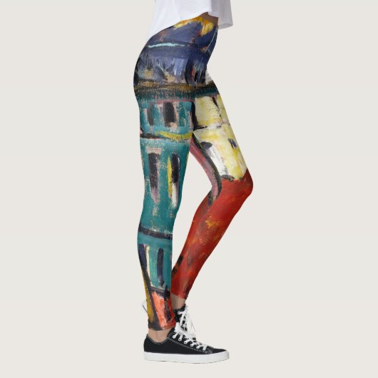 Expressionist Abstracte moderne kunst kleurrijk vo Leggings (Rechts)