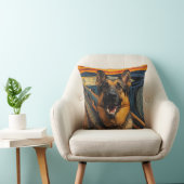 Expressionist Angst Painting German Shepherd Kussen (Stoel)