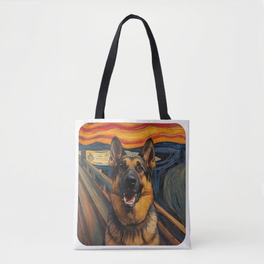 Expressionist Angst Painting German Shepherd Tote Bag (Voorkant)