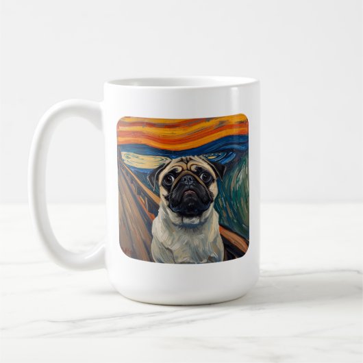 Expressionist Angst Painting–Inspired Pug Art Koffiemok (Links)