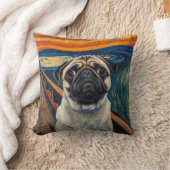 Expressionist Angst Painting–Inspired Pug Art Kussen (Deken)