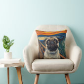 Expressionist Angst Painting–Inspired Pug Art Kussen (Stoel)