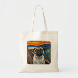 Expressionist Angst Painting–Inspired Pug Art Tote Bag