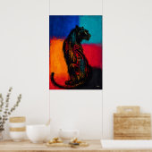 Expressionist Black Panther in Color Fields Poster (Keuken)