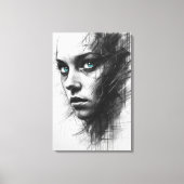 Expressionist Charcoal Portrait Canvas (Voorkant)