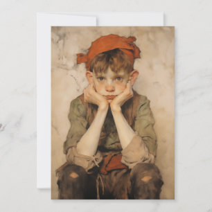 Expressionist Christmas Elf 2 Feestdagenkaart