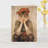 Expressionist Christmas Elf 2 Kaart (Gele Bloem)