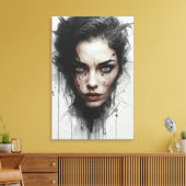 Expressionist Color Portrait Canvas Print (Insitu (Woonkamer))